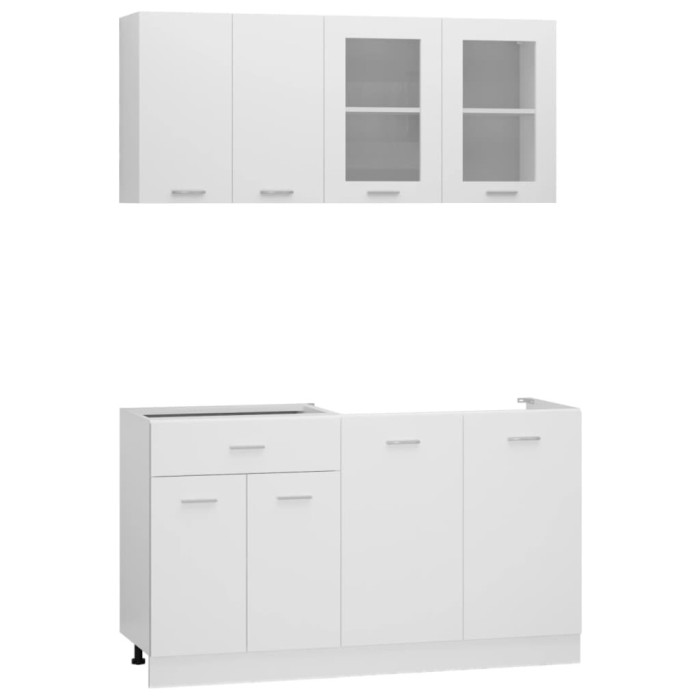 Set dulapuri de bucatarie, Lyon, 4 piese, alb, lemn prelucrat