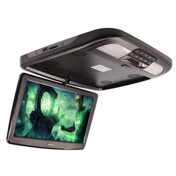 Monitor ecran plafon rabatabil negru USB SD HDMI 12V/24V