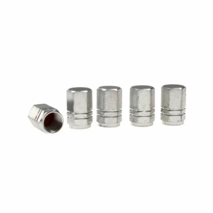 Ornamente capacele valve Hexagonal din aluminiu 5buc - Argintiu Garage AutoRide