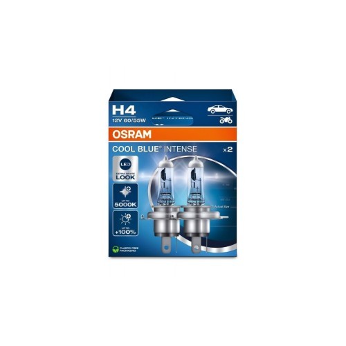 Set 2 becuri halogen H4 Osram Cool Blue Intense 12V 60/55W Cod: 387415
