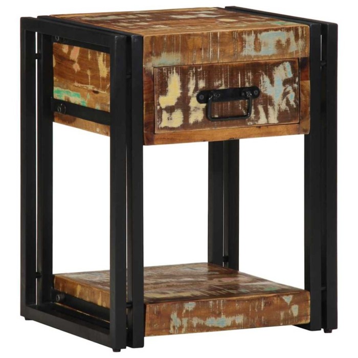 vidaXL Dulap de noapte Multicolour 40 x 35 x 50 cm Lemn masiv reciclat 4016690