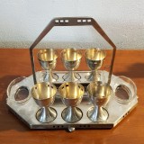 SERVICIU DIN METAL ARGINTAT SI CRISTAL PENTRU SERVIT OUA-WMF-SCHMIDT&amp;STRATULAT