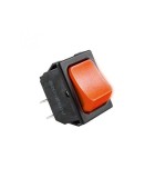 Comutator 250V 10A 2 circuite 4 contacte cu bec rosu 32x26 mm, Somogyi Elektronic