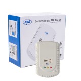Senzor de gaz PNI GD-01, cu avertizare sonora si luminoasa, pentru GPL, gaze naturale, gaze de huila compatibil cu electrovalva