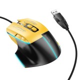 Cumpara ieftin Hoco GM31 - Mouse Gaming cu Fir USB-A, 3600DPI, Negru Galben