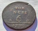 465. Moneda Statele Italiene - Napoli - 6 tornesi 1799 (Ferdinando IV)