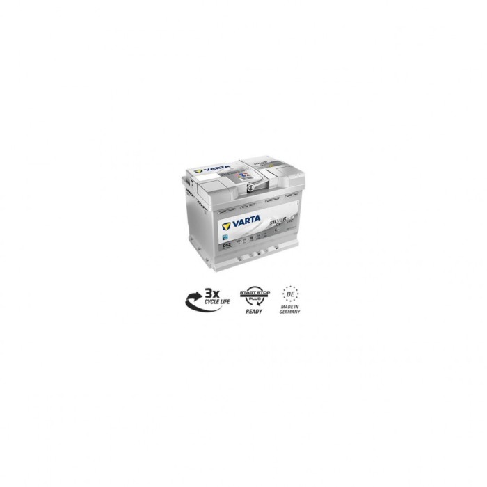 Baterie Auto 12V 60Ah cu Start Stop, Pornire 680A, Dimensiuni 242 x 175 x 190 mm Borna+ Dreapta Varta 560901068