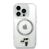 Husa Karl Lagerfeld MagSafe IML Karl and Choupette NFT pentru iPhone 13 Pro Transparent
