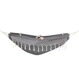 Hamac doua persoane cu franjuri si 2 perne, 200kg, 200&times;150 cm, gri inchis Household NewTrend