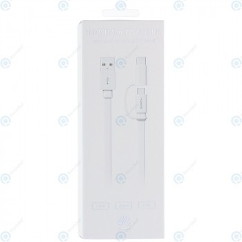 Cablu de date USB 2-&amp;icirc;n-1 Huawei tip C alb de 1,5 metri (Blister UE) AP55S foto