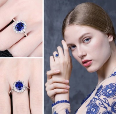 INEL ARGINT CU Zirconiu --BLUE SAPPHIRE-- arg239A foto