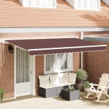 VidaXL Cortina Retractabilă Maro și alb 400x200 cm 400 x 200 cm 4x2 m
