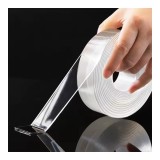 Bandă Dublu Adezivă Transparentă Nanogel &ndash; Reutilizabilă, Lavabilă, Fără Urme, Lățime 3cm, Lungime 3m