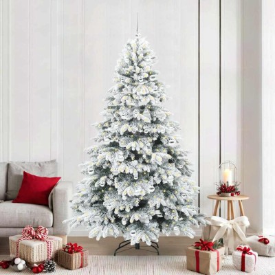 vidaXL Brad de Crăciun artificial cu 300 LED Verde 210 cm PE și PVC 3397632 foto