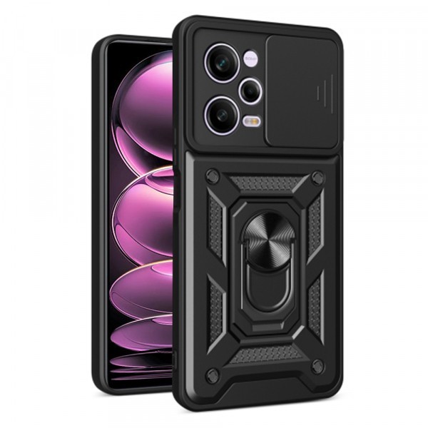 Husa pentru Xiaomi Poco X5 Pro / Redmi Note 12 Pro 5G, Techsuit, CamShield, Neagra