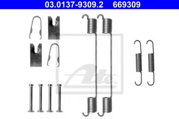 Set accesorii, sabot de frana FIAT PUNTO Van (199) (2008 - 2016) ATE 03.0137-9309.2