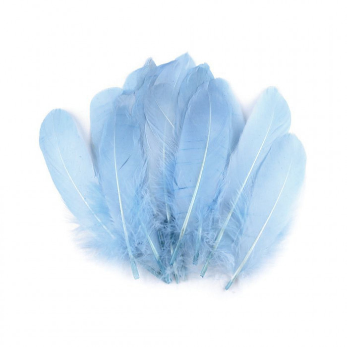 Set 20 pene decorative gasca Kyrra, lungime 15 -21 cm, Bleu