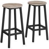 Set 2 scaune de bucatarie/bar, Artool, pal si otel, gri rustic, negru, 32x65 cm GartenVIP DiyLine