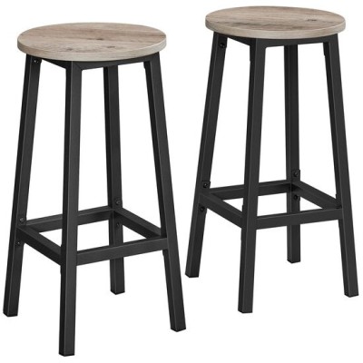 Set 2 scaune de bucatarie/bar, Artool, pal si otel, gri rustic, negru, 32x65 cm GartenVIP DiyLine foto