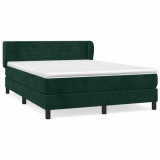 Cumpara ieftin Pat box spring cu saltea, verde inchis, 140x200 cm, catifea