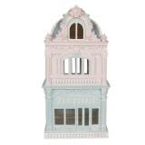 Cumpara ieftin Casuta decorativa polirasina bej albastra 19x15x38 cm