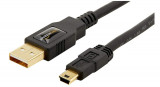 Cablu de incarcare rapida Amazon Basics USB-A la mini USB 2.0, 0.9m, negru - RESIGILAT