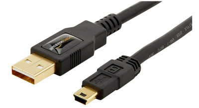 Cablu de incarcare rapida Amazon Basics USB-A la mini USB 2.0, 0.9m, negru - RESIGILAT foto