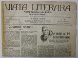 VIATA LITERARA , ZIAR SAPTAMANAL , ANUL I , NR. I , SAMBATA , 20 FEBRUARIE , 1926