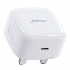 Încărcător De Perete USB Ugreen Tip C Power Delivery 3.0 Quick Charge 4.0 20W 3A (priză UK) Alb (CD137)
