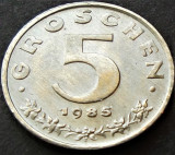 Cumpara ieftin Moneda 5 GROSCHEN - AUSTRIA, anul 1985 *cod 4923 A = UNC ZINC DIN FASIC BANCAR, Europa