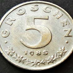 Moneda 5 GROSCHEN - AUSTRIA, anul 1985 *cod 4923 A = UNC ZINC DIN FASIC BANCAR