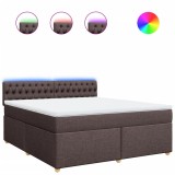 Cumpara ieftin Pat continental cu saltea maro inchis 180x200cm material textil