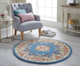 Cumpara ieftin Covor Aubusson Albastru 120X120 cm, rotund, Flair Rugs