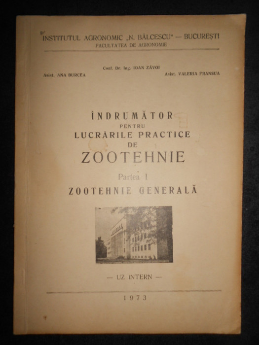 Ioan Zavoi - Indrumator pentru lucrarile practice de zootehnie. Partea I