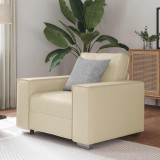 Scaun Sofa Crem 59 cm Piele Ecologică
