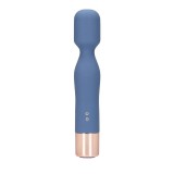 Aparat de masaj LOVELINE Mini Wand Vibrator, pentru corp și zone intime, 10 funcții de vibrație, lungime 14.3 cm, albastru