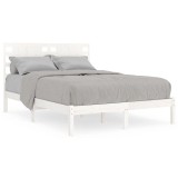Cumpara ieftin Cadru de pat mic dublu, alb, 120x190 cm, lemn masiv