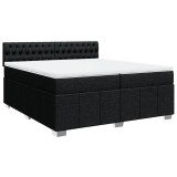 Cumpara ieftin Pat box spring cu saltea, negru, 200x200 cm, textil