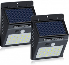 Set 2 Lampi Solare cu 30 LED, senzor de miscare si senzor de lumina foto