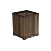 Cutie decorativă pătrată din plastic cu relief, 74 L, nuc, Curver
