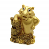 Statueta feng shui tigru auriu cu monede - 9cm, Stonemania Bijou