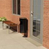 vidaXL Coș de gunoi de perete cu scrumieră, negru, oțel, 26 L 51096