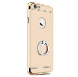 Husa iPhone 6 Plus/6S Plus 3in1 Ring Gold, Protectie Soc, Praf, Zgarieturi, Carcasa PC Auriu