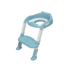 Toaletă cu reductor de scări albastru