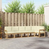 vidaXL Set de canapele de exterior 6 pcs Alb și crem Poliester 3387689