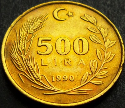 Moneda 500 LIRE - TURCIA, anul 1990 *cod 1147 E foto