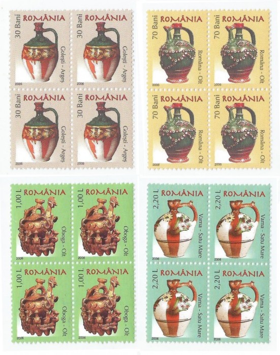 Romania, LP 1729/2006, Ceramica romaneasca, Ulcioare de nunta III, bloc 4, MNH