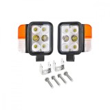 Set faruri universale tractor cu LED 10-80V 6000K, pozitii 3W si semnalizare, Universal, Oem