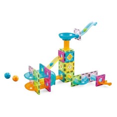 Set joc magnetic 64 piese si cutie depozitare