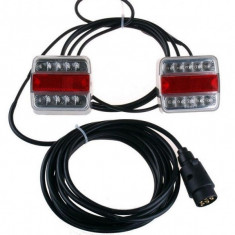 Kit magnetic remorca auto BestAutoVest cu lampi LED de 103x95 mm, cablu de 7,5m, fisa remorca cu 7 pini , 203019-LED AutoDrive ProParts